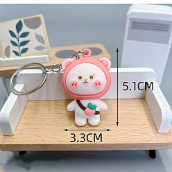 Лосось Пвх пластиковый брелок, кот, salmon, 5.1x3.3 см