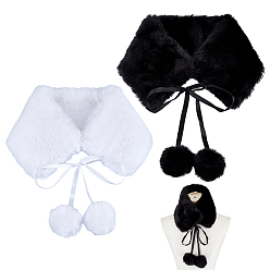 (52) Непрозрачная лаванда 2шт. 2 цвета, плюшевый шарф из искусственного меха кролика Рекс, разноцветные, 120~130 мм, 1 шт / цвет