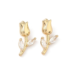 Настоящее золото 18K Латунные микро проложить кубического циркония подвески, , реальный 18 k позолоченный, 14x7x5 мм, отверстие : 2.5x1.5 мм