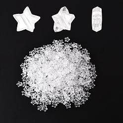 Clair 500pcs perles acryliques transparentes, étoiles, clair, 9x10x4mm, Trou: 1.6mm, environ 500 pcs / sachet 