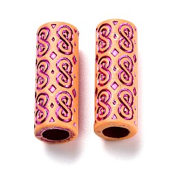 Magenta Plastic Beads, Imitation Wood, Large Hole, For African Braid Reggae Hair Accessories, Magenta, 30x11mm, Hole: 7mm