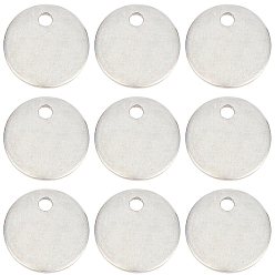 Нержавеющая Сталь Цвет 304 прелести нержавеющей стали, плоско-круглые, штамповка пустой метки, цвет нержавеющей стали, 8x0.8 мм, отверстие: 1 мм, 240 шт / коробка