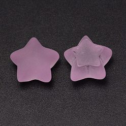 Pflaume Bereift Harzcabochons, Stern, Pflaume, 18x19x12 mm