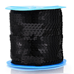 Черный 100 ярдов из экологически чистых пластиковых бусинок-блесток, блестки бисер, Аксессуары для орнаментов, плоско-круглые, чёрные, 6 мм