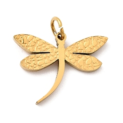 Dragonfly 304 подвески из нержавеющей стали, с целью перехода в кольце, ионное покрытие (ip), реальный 18 k позолоченный, стрекоза, 11x15x1.2 мм, отверстие : 2.5 мм