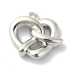 Платина Подвески из сплава, сердце с узлом, платина, 13x12.5x3.5 мм, отверстие : 2 мм