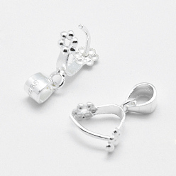 Серебро 925 шкентель стерлингового серебра поручительств, ледоруб и щепотку поручительств, серебряные, 5x6 мм внутренний диаметр, 9x8x3.5 мм, отверстие: 3x3.5 мм и 1 мм, контактный: 0.6 мм