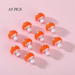 Naranja 10piezas de cuentas focales de silicona en forma de hongo, naranja, 18 mm, agujero: 2 mm