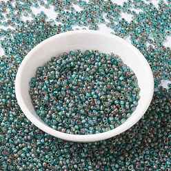 (RR4506) Прозрачная Морская Пена Пикассо Миюки круглые бусины рокайль, японский бисер, 8/0, (rr 4506) прозрачная морская пена Пикассо, 8/0, 3 мм, отверстие : 1 мм, Около 2111~2277 шт / 50 г