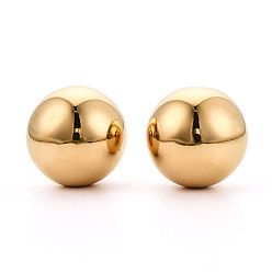 Настоящее золото 14K 304 из нержавеющей стали бусы, круглые, реальный 14 k позолоченный, 18 мм, отверстие : 2.2~2.8 мм