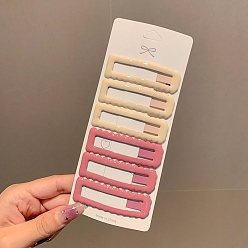 (52) Непрозрачная лаванда Сплав эмали зажимы для волос, прямоугольные, разноцветные, 69 мм, 6 шт / комплект