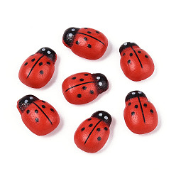 Красный Натуральные самоклеящиеся кабошоны, окрашенные распылением, жук, красные, 12~12.5x8~8.5x5.5~6 мм