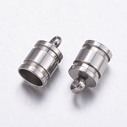 Нержавеющая Сталь Цвет Устойчивы к потускнению 201 наконечники шнура из нержавеющей стали, цвет нержавеющей стали, 10x6 мм, отверстие : 2 мм, 5 мм внутренним диаметром