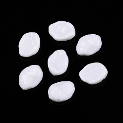 Белый Непрозрачные акриловые бусины, овальные, белые, 15.5x11.5x6 мм, отверстие : 1.5 мм, Около 833 шт / 500 г