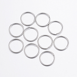 Нержавеющая Сталь Цвет Устойчивы к потускнению 304 открытые соединительные кольца из нержавеющей стали, цвет нержавеющей стали, 18 датчик, 12x1 мм, внутренний диаметр: 10 мм