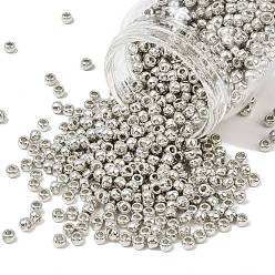 (714) Metallic Silver Тохо 6/0 круглые бусины, японский бисер, никелирование, (714) серебристый металлик, 4 мм, отверстие : 1.5 мм, Около 168 шт / 10 г