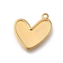 Настоящее золото 18K 304 подвески из нержавеющей стали, шарма сердца, ионное покрытие (ip), реальный 18 k позолоченный, 20.5x20.5x3 мм, отверстие : 1.8 мм