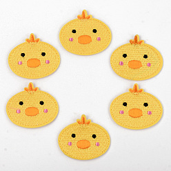 Gold Computerized Embroidery Cloth Iron on/Sew on Patches, Appliques, Costume Accessories, Chick, Gold, 42x48x1.5mm