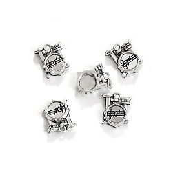 Античное Серебро Сплавочные подвески тибетского стиля, музыкальные инструменты подвески, античное серебро, 16x14 мм, 100 шт / комплект