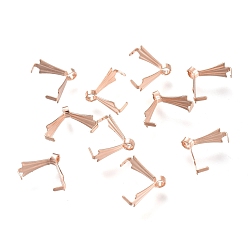 Розовое Золото 304 нержавеющей стали ледоруб прижимные поручительств, розовое золото , 10x11x4.5 мм, отверстия: 1.6 мм, штифты: 1 мм