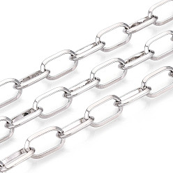 Платина Латунные кабельные цепи, пайки, с катушкой, платина, 13.5x7.5x2 мм, около 32.81 футов (10 м) / рулон