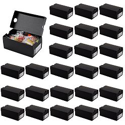 Черный 24 шт. складные картонные упаковочные коробки, прямоугольные, с 24шт. бумажных наклеек, чёрные, 12x6.5x5 см