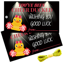 Утка 100шт. бумажная бирка для багажа с изображением утки, этикетки для путешествий, бирки с именами чемоданов, прямоугольные, 20 m джутовый шпагат, утка, карта: 87.5x50 мм, отверстие : 4 мм