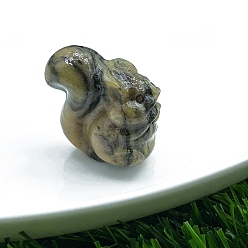 Леопардовая Яшма Натуральная леопардовая кожа, яшма, резная статуя белки, украшение дома, Статуэтки по фен-шуй для украшения домашнего офиса, 30 мм