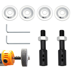 Металлический Чёрный & Платиновый 2 сумки 2 стили стальные шпиндельные адаптеры, шлифовальные полировальники, металлический черный & платиновый, 6.7x1.55 см