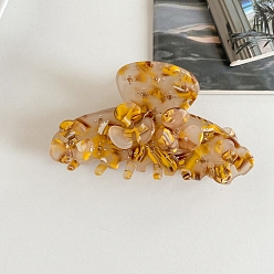 Or Pinces à cheveux griffes en acétate de cellulose, fleur, or, 75x40mm