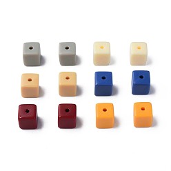 (52) Непрозрачная лаванда Непрозрачные акриловые бусины, кубические, разноцветные, 10.5x9.5x9.5 мм, отверстие : 2 мм, Около 490 шт / 500 г