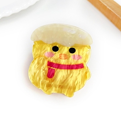 Цыпленок Акриловые коготь заколки, золотые, цыпленок, 59x59 мм