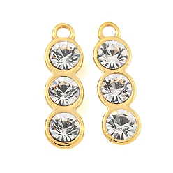 Кристалл 304 подвески из нержавеющей стали, со стразами, гороховые обереги, реальный 14 k позолоченный, кристалл, 21x6x4 мм, отверстие : 1.8 мм