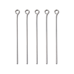 Нержавеющая Сталь Цвет Устойчив к потускнению 304 штифт с ушком из нержавеющей стали, цвет нержавеющей стали, 40 мм, отверстие : 2 мм, штифты : 0.7 мм