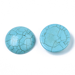 Sky Blue Synthetic Turquoise Cabochons, Dyed, Half Round/Dome, Sky Blue, 30x8.5mm