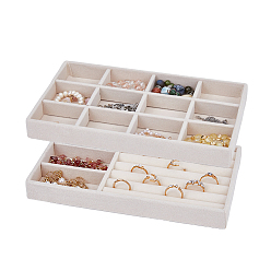 Лайм 2шт 2 стили прямоугольные бархатные лотки для украшений, для ожерелья, Браслеты, Серьги, хранение колец, желто-зеленые, 211x124.5x23 мм, внутренний диаметр: 49~79.3x37~39.3 мм, 1 шт / стиль