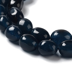 Prussian Blue Natural Jade Beads Strands, Dyed, Nuggets, Tumbled Stone, Prussian Blue, 9.5~11.5x8~8.5x7~8mm, Hole: 1mm, about 34~38pcs/strand, 14.76~15.16''(37.5~38.5cm)