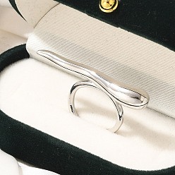 Платина Кольца-манжеты для женщин из латуни с покрытием стойки, без кадмия и без свинца, долговечный, платина, внутренний диаметр: 18 мм