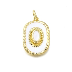 Белый Латунь эмаль подвески, с прыжковых колец, очарование ковбойской шляпы, долговечный, без свинца и без кадмия, реальный 18 k позолоченный, стойки покрытие, белые, 18x12.5x4 мм, отверстие : 3 мм