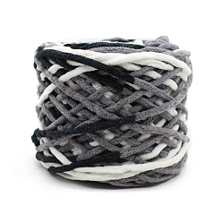 Серый Мягкая полиэфирная пряжа для вязания крючком, толстая пряжа для шарфа, пакет, изготовление подушек, сегмент окрашенный, серые, 7 мм