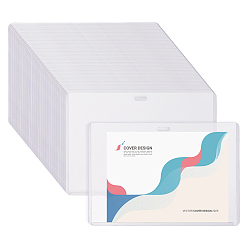 Clair 60Porte-cartes de visite en plastique transparent (pièces), rectangle, clair, 114x161x1mm, Trou: 13x4mm, 60 pcs
