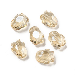 пшеница Гальванические стеклянные бусины, граненые, гальваническое покрытие, пингвин, цвет пшеницы, 8x6.5x4.5 мм, отверстие : 1 мм