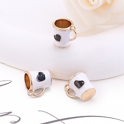 Белый Кружка из эмали с миниатюрными украшениями в виде сердечек, аксессуары для домашнего кукольного домика с микро-ландшафтом, притворяясь опорными украшениями, белые, 10x12 мм