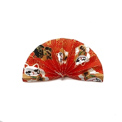 Красный 2шт. бумажные вставки для торта, украшения карт, с бамбуковой палкой, вентилятор, красные, 50x95 мм