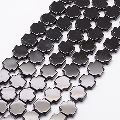 Black Onyx Нити бусин из натурального окрашенного и нагретого черного оникса, крестик, 12x12x4 мм, отверстие : 1 мм, около 32 шт / нитка, 15.4 дюйм