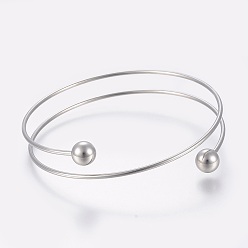 Stainless Steel Color 304 Stainless Steel Bangles Making, Stainless Steel Color, 2-1/2 inch(6.5cm)