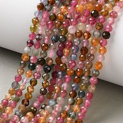 Турмалин Нити из натуральных разноцветных турмалиновых бусин, граненые, круглые, класс АА, 4~4.5 мм, отверстие : 0.7 мм, около 98 шт / нитка, 15.43'' (39.2 см)