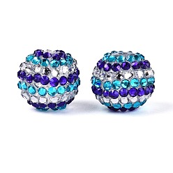 Темно-Синий Акрил со смоляными стразами, круглые, для изготовления бисерных ручек, темно-синий, 18~19x19.5~20 мм, отверстие : 2.5~3 мм