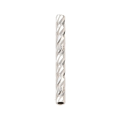 Platin Farbe Messing Perlen, Twisted Tube, Gestell, langlebig überzogen, Bleifrei und cadmium frei, Platin Farbe, 15x1.5 mm, Bohrung: 0.8 mm