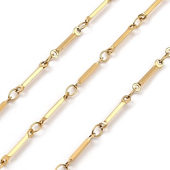 Золотой Ионное покрытие (ip) 304 цепи с кубовидными звеньями из нержавеющей стали, пайки, с катушкой, золотые, 12.5x1x1 мм, Кольцо: 2 mm, около 10 м / рулон